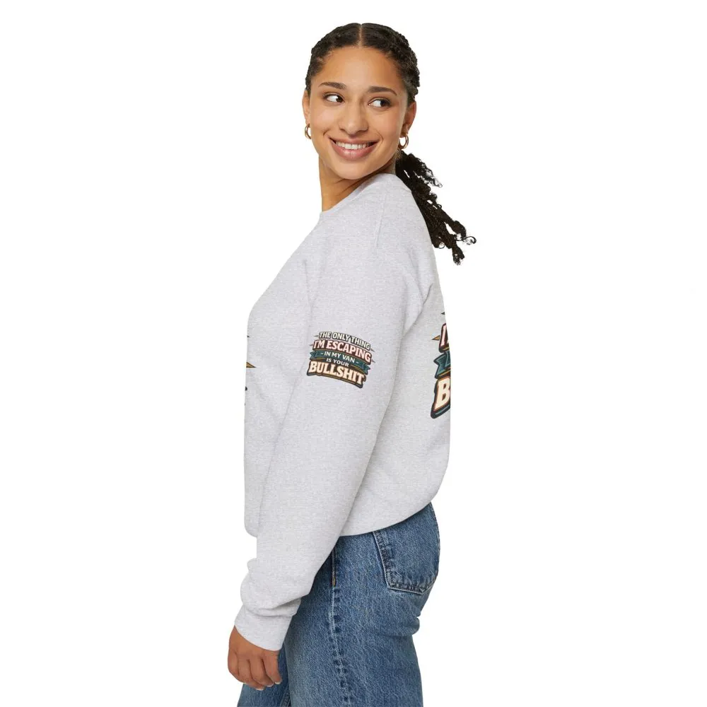 Unisex Heavy Blend™ Crewneck Sweatshirt — "The Only Thing I´m Escaping" Design F**K-Line