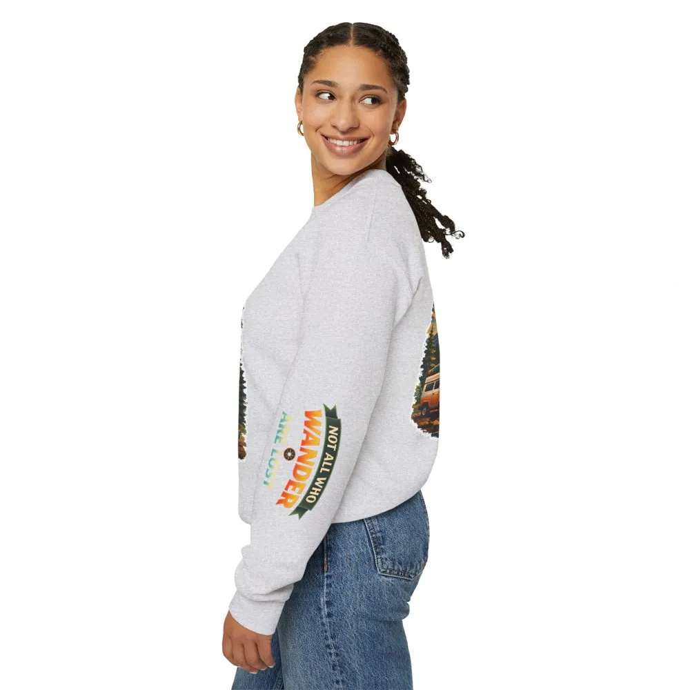 4576015208423317293_2048.jpeg Unisex Heavy Blend™ Crewneck Sweatshirt — "Not All Who Wander Are Lost" Design Scenic-Line