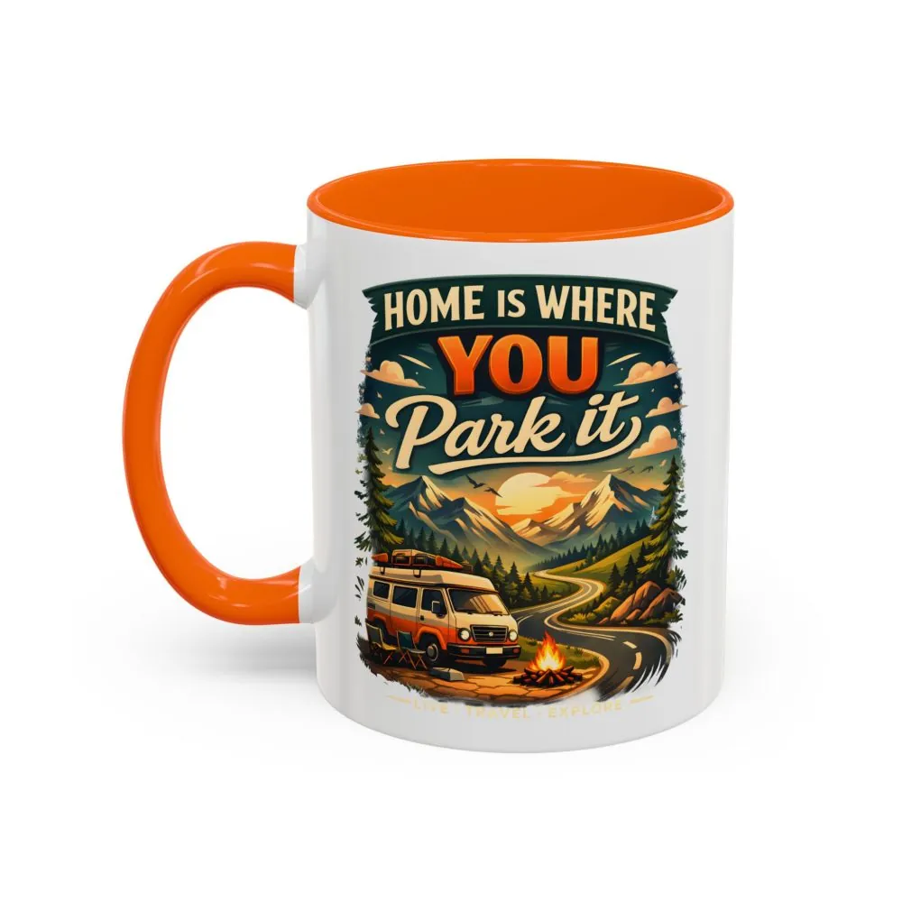 4576357093016065594_2048.jpeg Accent Coffee Mug (11, 15oz) — "Home Is Where You Park It" Design Scenic-Line