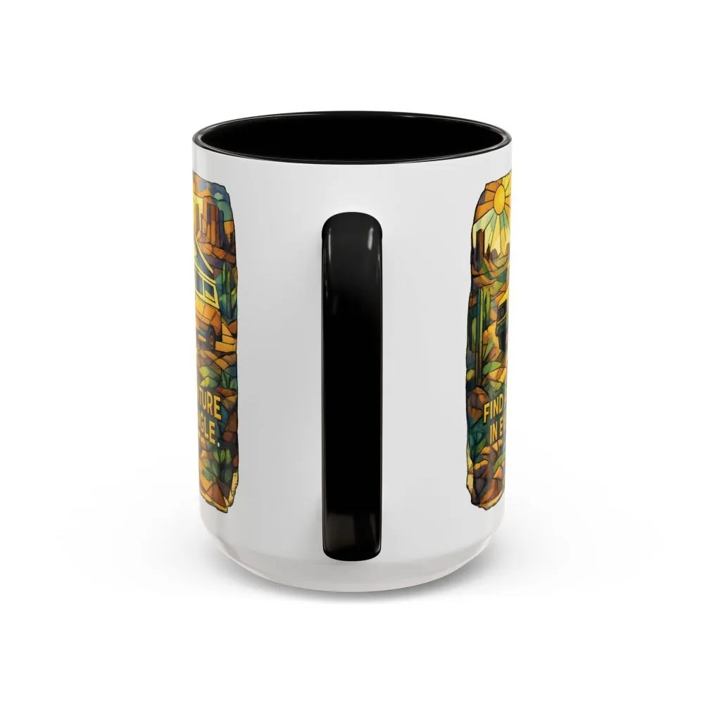 4582823305319838502_2048.jpeg Accent Coffee Mug (11, 15oz) — "Find Adventure In Every Corner" Design Cubic-Line