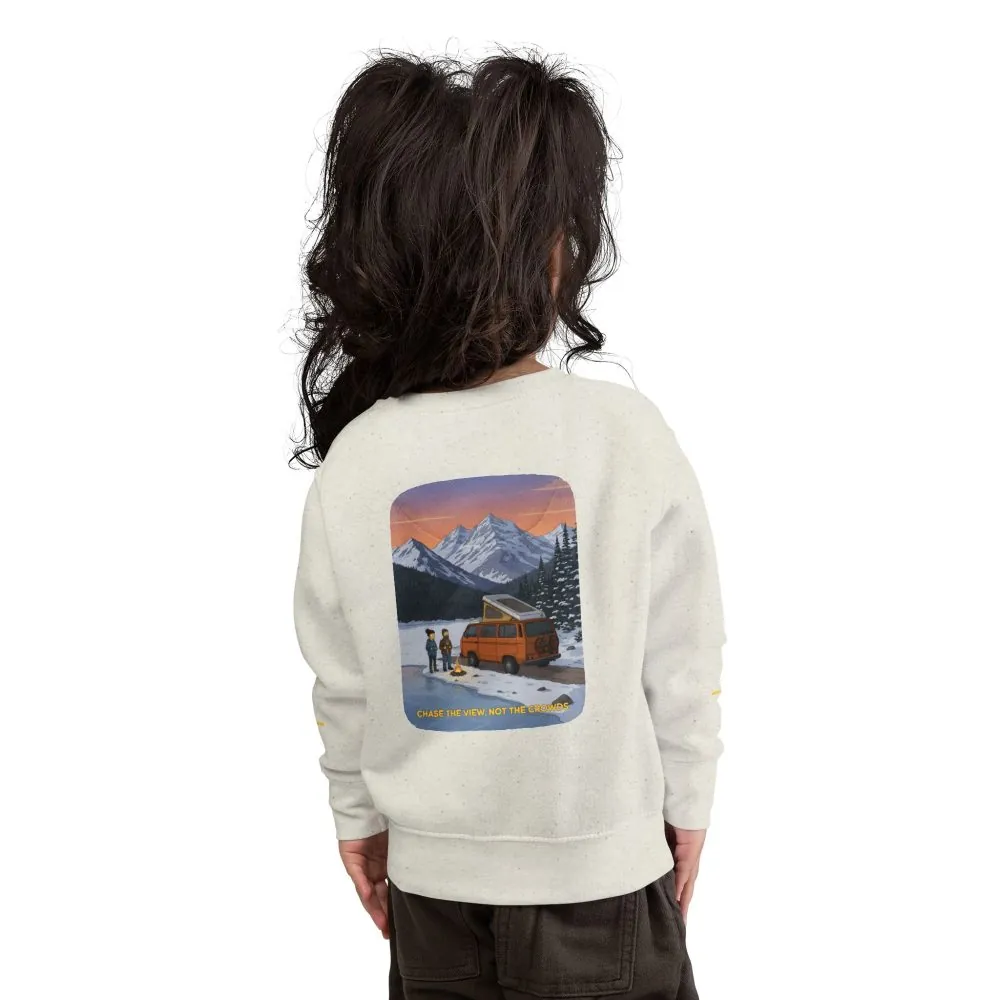 Toddler Sweatshirt - "Chase The Views-Not The Crowds" (Design Sitcom-Line)