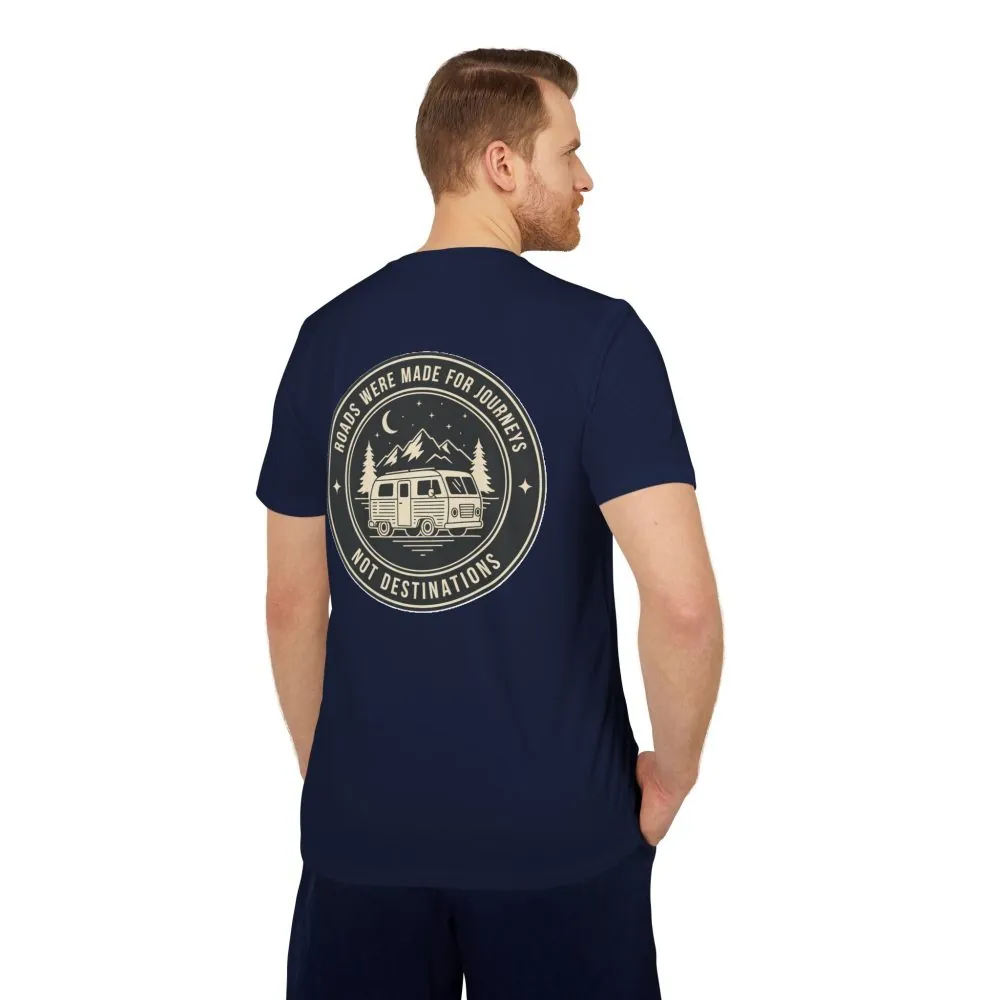 T-Shirt(Adidas) — 'ROAD WHERE MADE FOR JOURNEYS-NOT DESTINATIONS' (Only Back printed) Brand Adidas