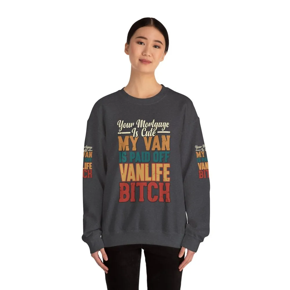 Unisex Heavy Blend™ Crewneck Sweatshirt — "Your Mortgage Is Cute" Design F**K-Line