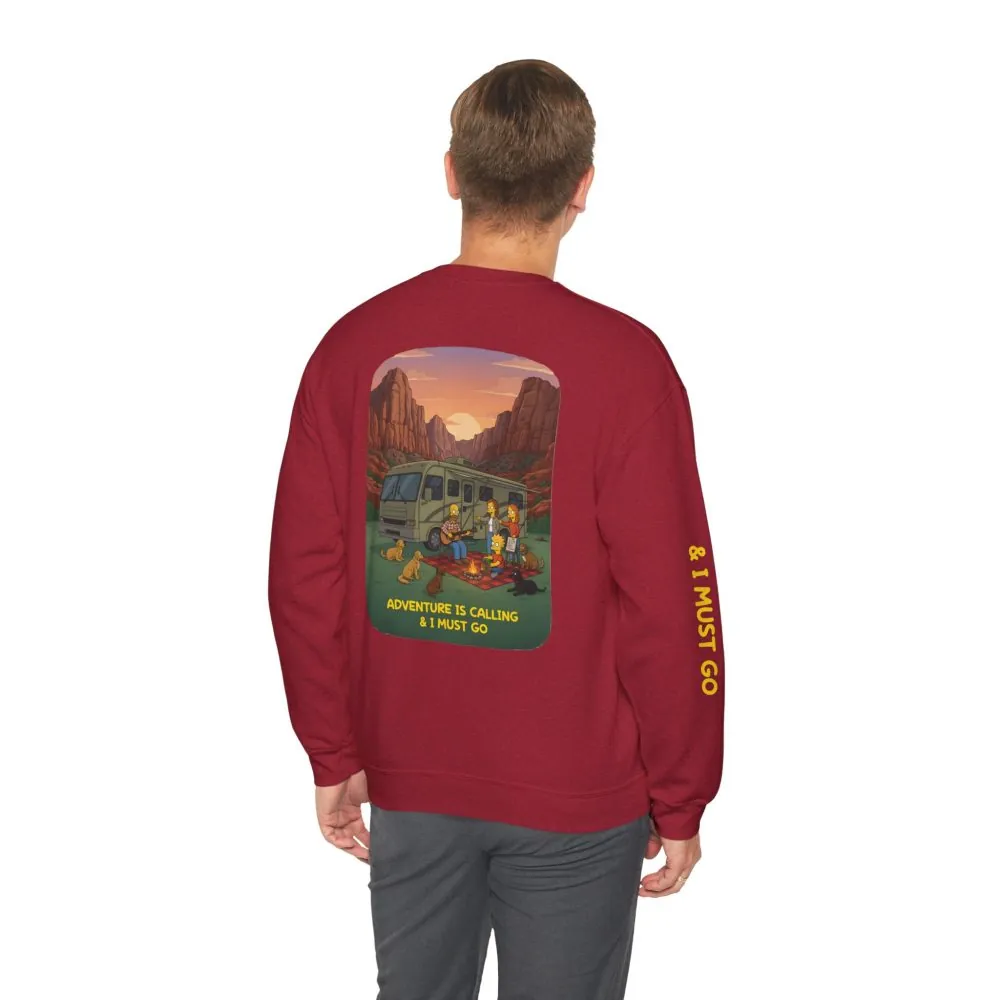 4608446884314699678_2048.jpeg Unisex Heavy Blend™ Crewneck Sweatshirt — "Adventure Is Calling-I Must Go" Design Sitcom-Line