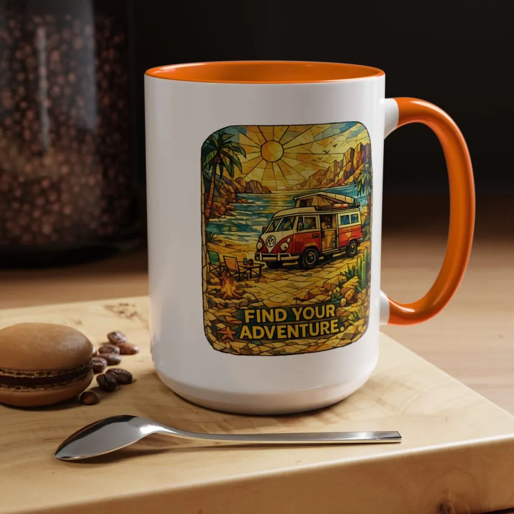 4618071685153490993_2048.jpeg Accent Coffee Mug (11, 15oz) — ""Find Your Adventure"" Design Cubic-Line