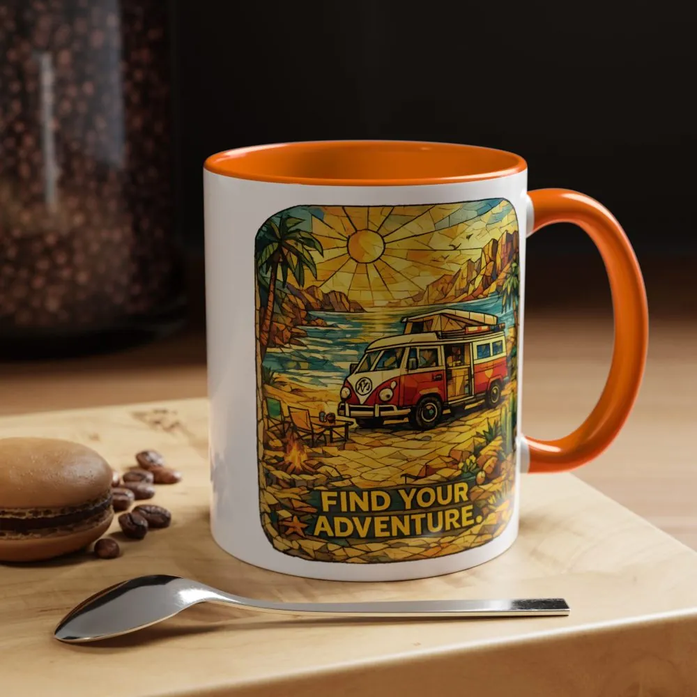 4634839070404038871_2048.jpeg Accent Coffee Mug (11, 15oz) — ""Find Your Adventure"" Design Cubic-Line