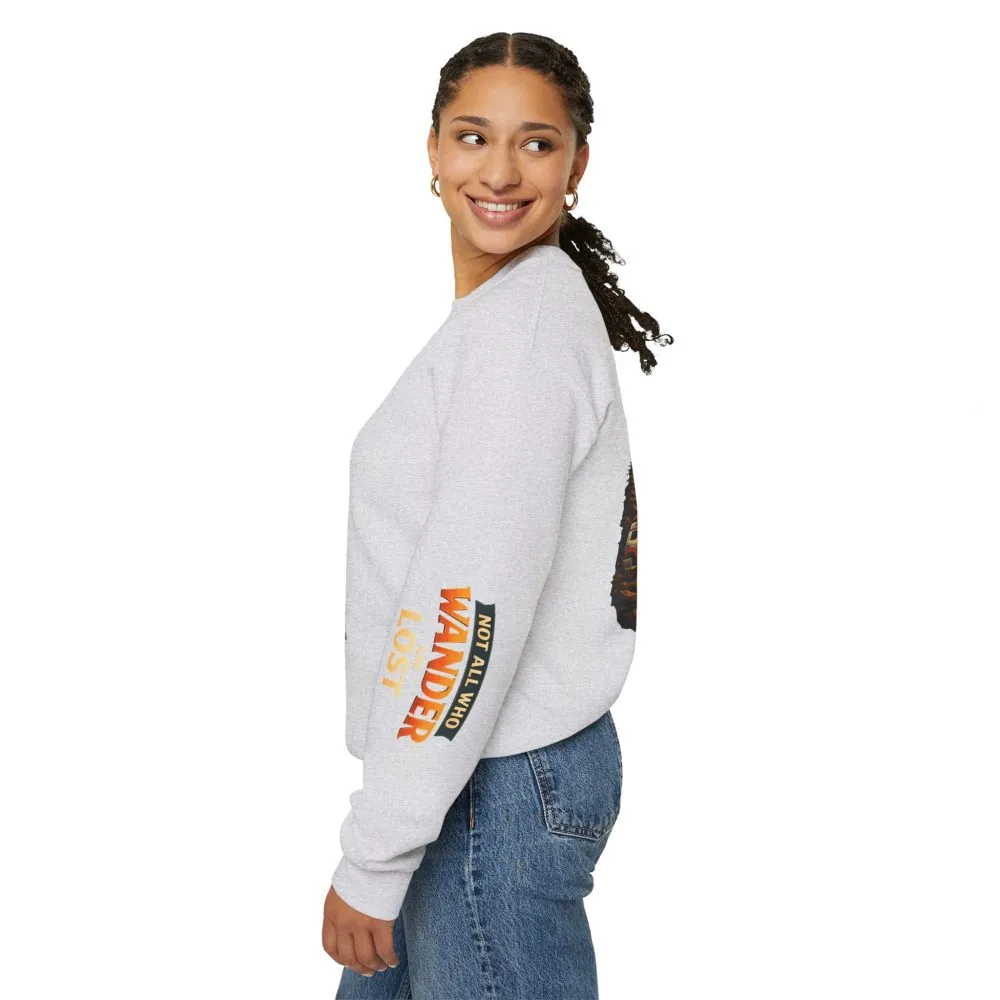 464146504447346398_2048.jpeg Unisex Heavy Blend™ Crewneck Sweatshirt — "Not All Who Wander Are Lost" Design Scenic-Line