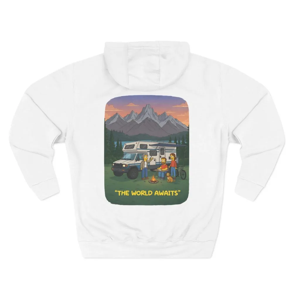 4642372134015270483_2048.jpeg Three-Panel Fleece Hoodie - "The World Awaits" Design Sitcom-Line