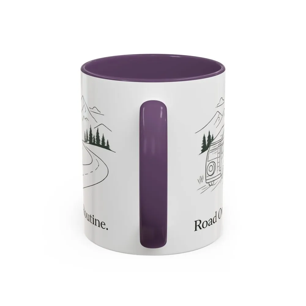 4657247305103563365_2048.jpeg Accent Coffee Mug (11, 15oz) — "Road Over Routine" Design Minimal-Line