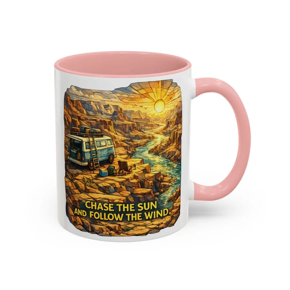 4662439846664961562_2048.jpeg Accent Coffee Mug (11, 15oz) — "Chase The Sun And Follow The Wind" Design Cubic-Line