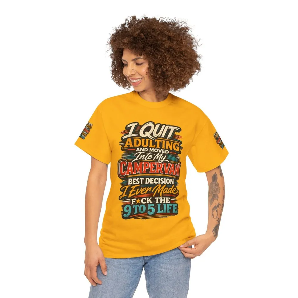 Unisex Heavy Cotton Tee — "I Quit Adulting" Design F**K-Line