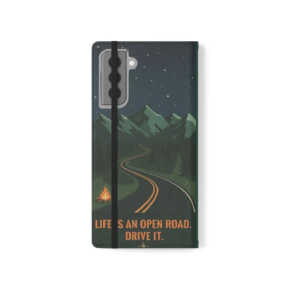 4672272478237940942_2048.jpeg Flip Phone Case — "Roam More Worry Less - Life Is An Open Road" Phone Wallet