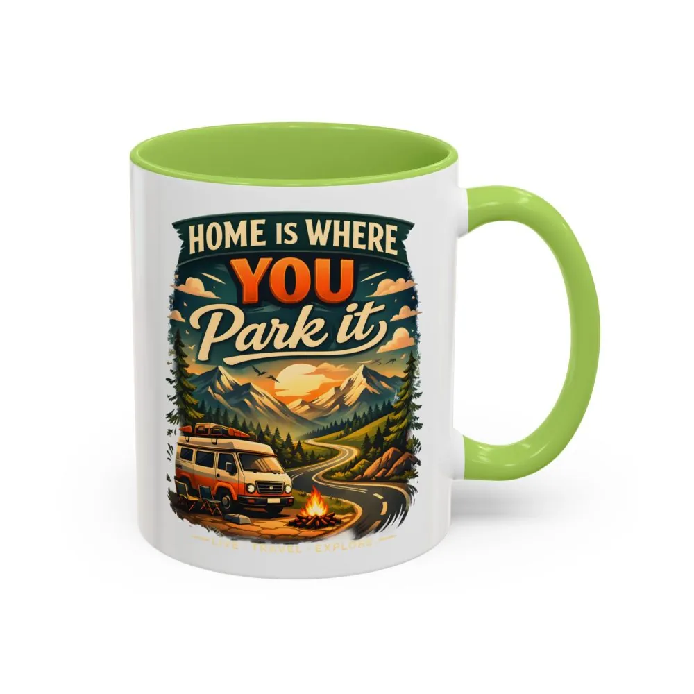 4678753961492424525_2048.jpeg Accent Coffee Mug (11, 15oz) — "Home Is Where You Park It" Design Scenic-Line
