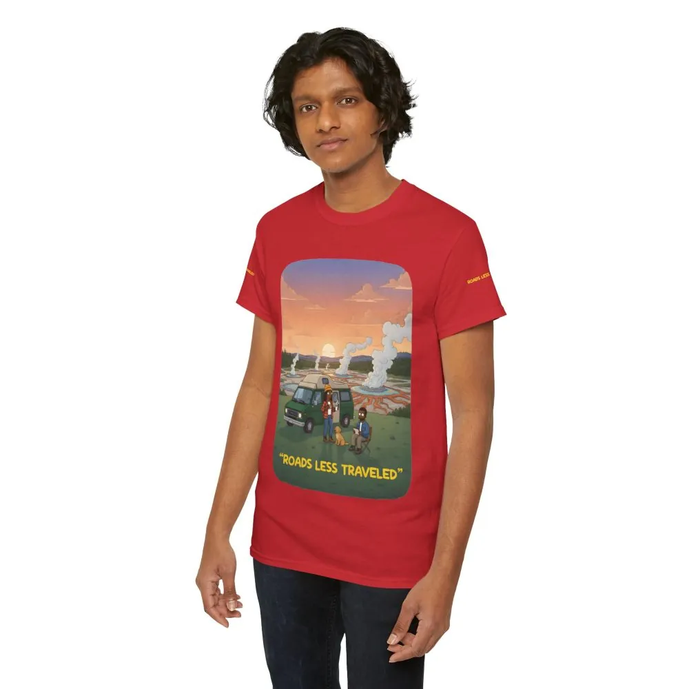Unisex Heavy Cotton Tee — "Roads Less Traveled" Design Sitcom-Line