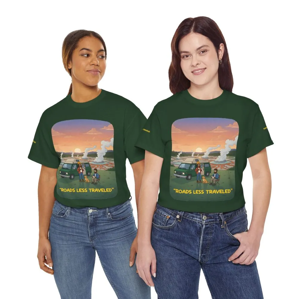 Unisex Heavy Cotton Tee — "Roads Less Traveled" Design Sitcom-Line