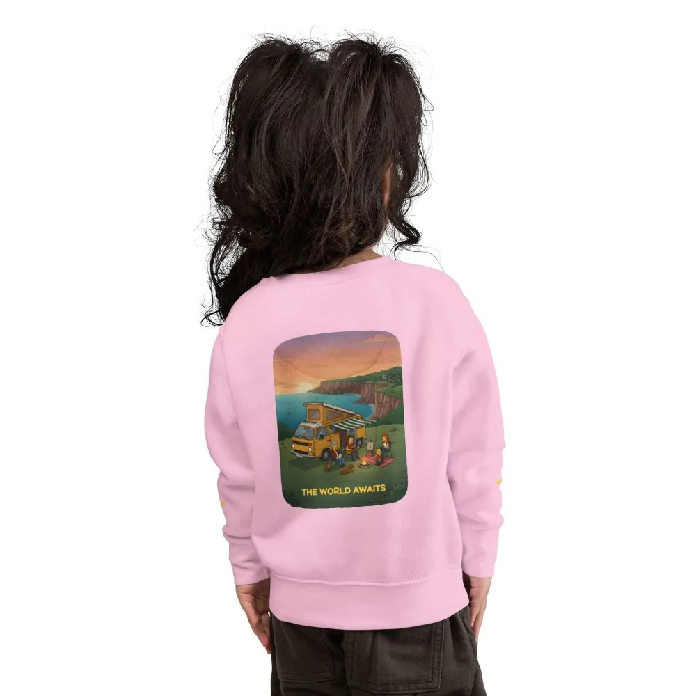 Toddler Sweatshirt - "The World Awaits" (Design Sitcom-Line)