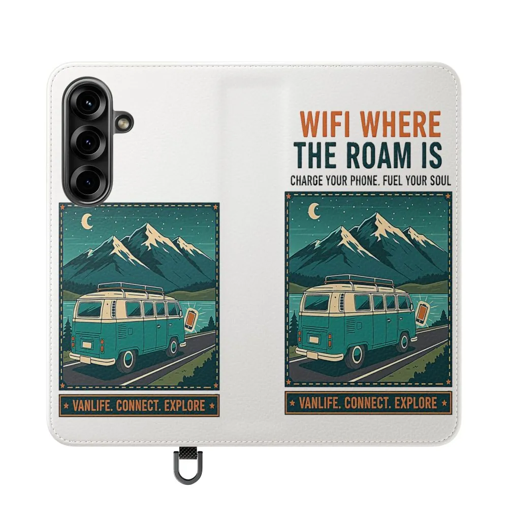 4741353435158021324_2048.jpeg Flip Phone Case — “WiFi Where the Roam Is” Vanlife Wallet Case