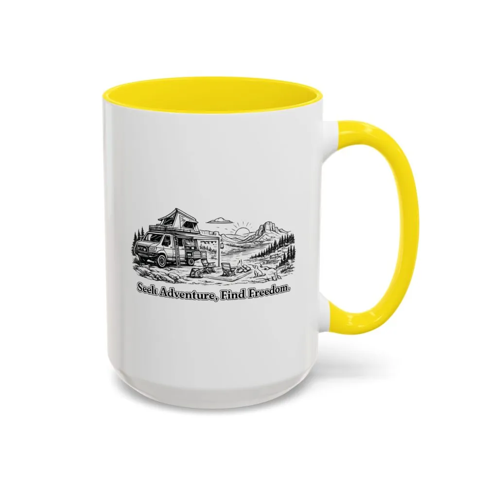 4748183189912761196_2048.jpeg Accent Coffee Mug (11, 15oz) — "Seek Adventure, Find Freedom" Design Minimal-Line