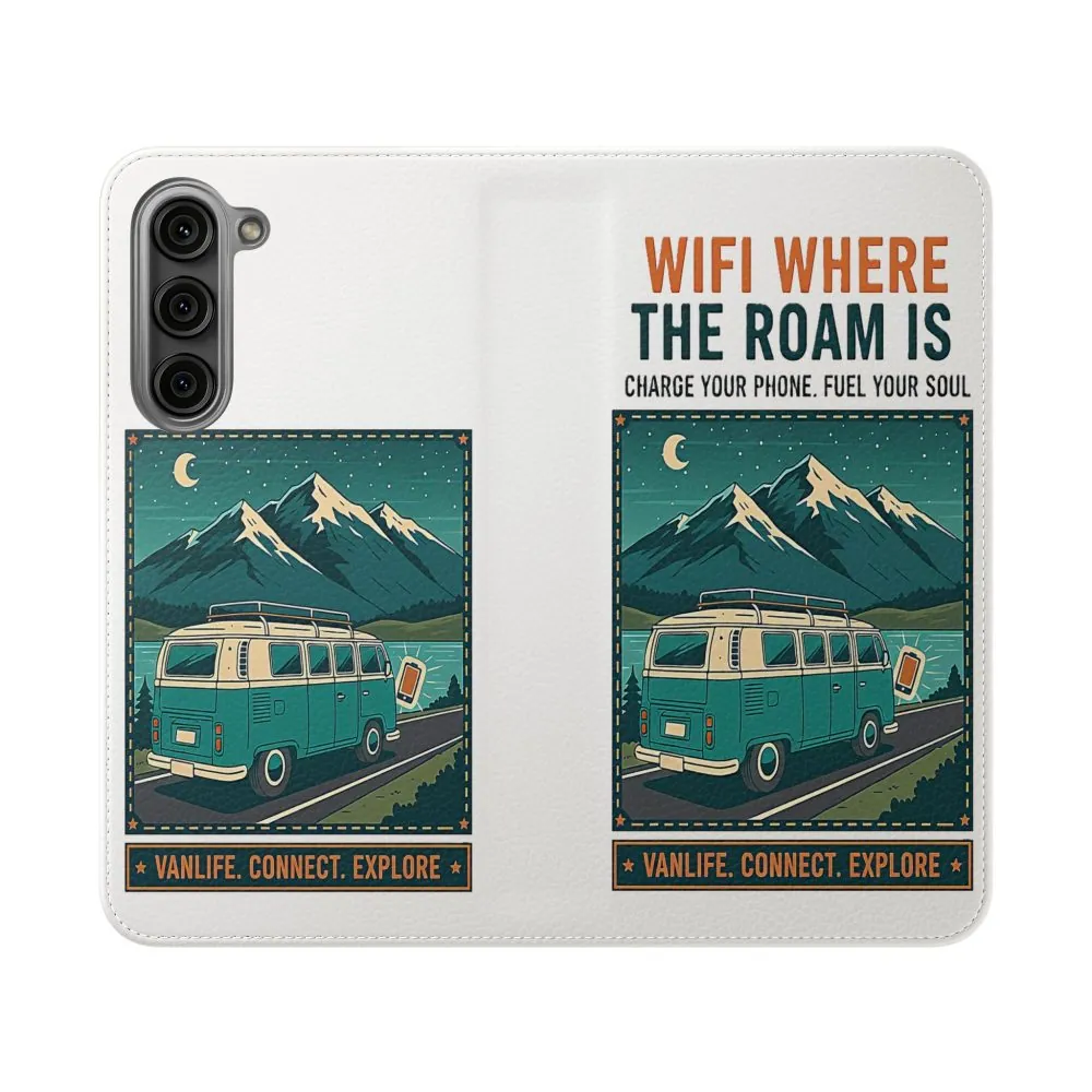 4770494811506181238_2048.jpeg Flip Phone Case — “WiFi Where the Roam Is” Vanlife Wallet Case