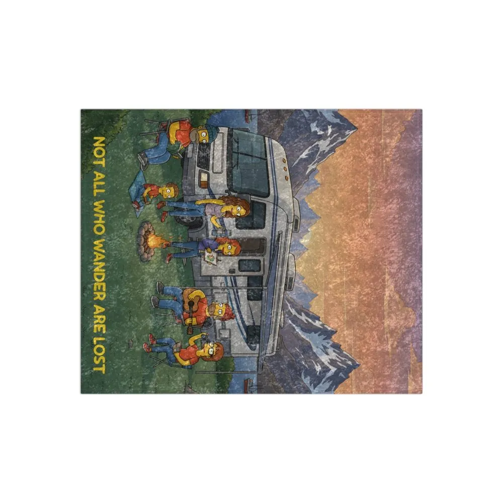 477098023651695512_2048.jpeg Crushed Velvet Blanket —"Not All Who Wander Are Lost" Design Sitcom-Line (Campervan)