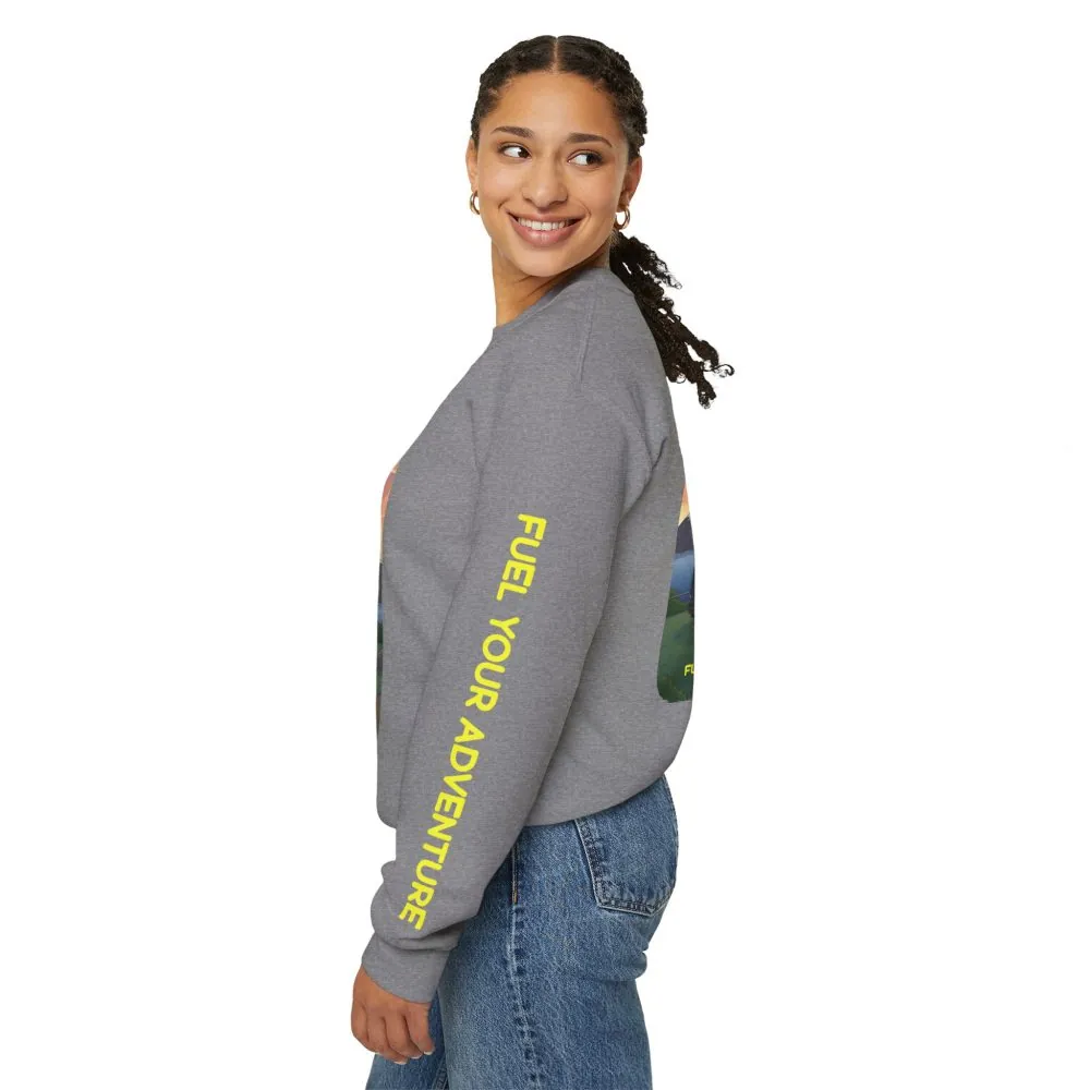Unisex Heavy Blend™ Crewneck Sweatshirt — "Fuel Your Adventure" Design Sitcom-Line