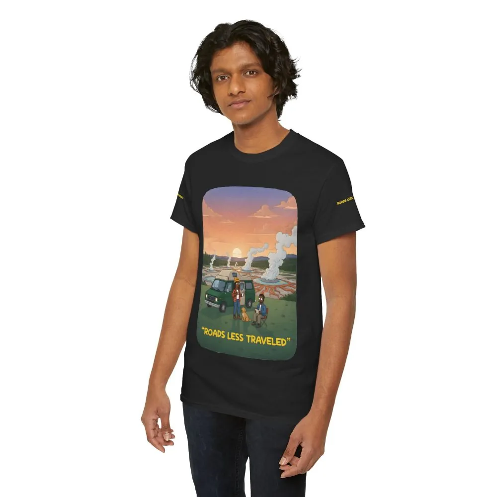 Unisex Heavy Cotton Tee — "Roads Less Traveled" Design Sitcom-Line
