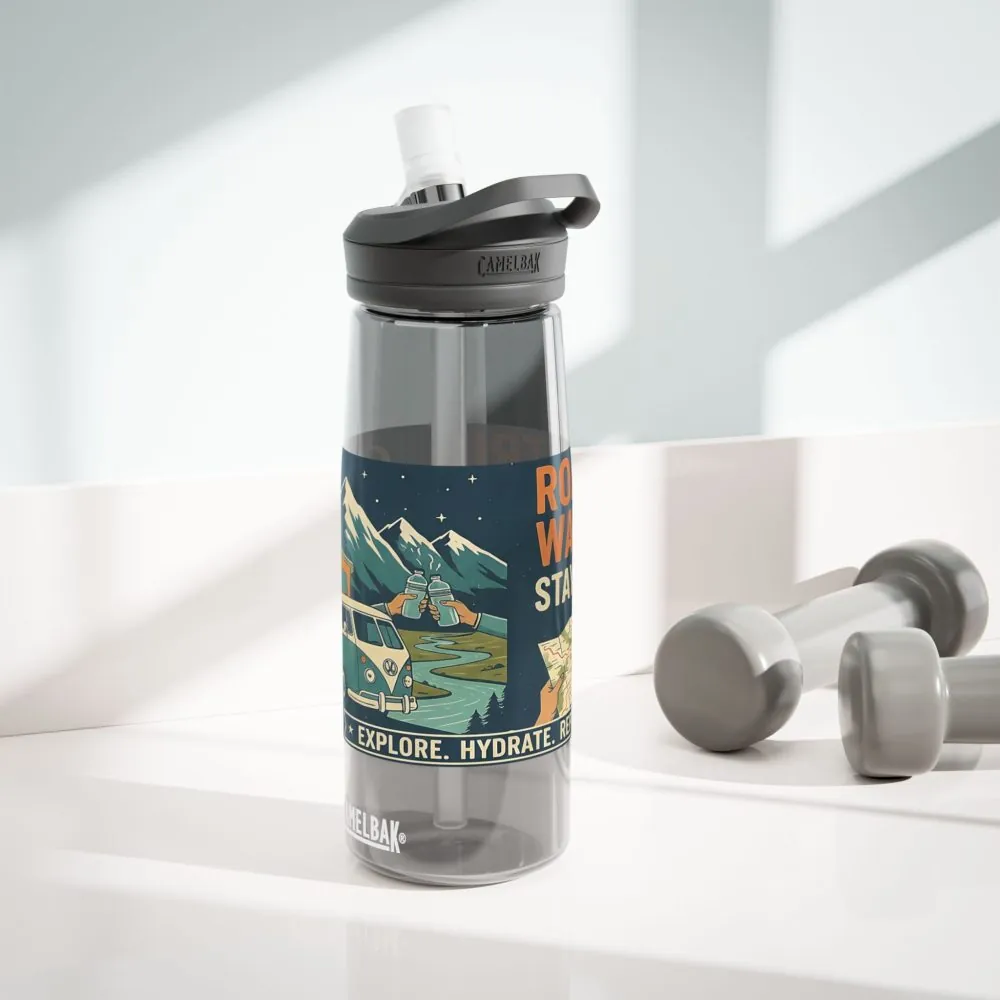Water Bottle — CamelBak Eddy 20/25oz, "Road. Water. Stay Wild."