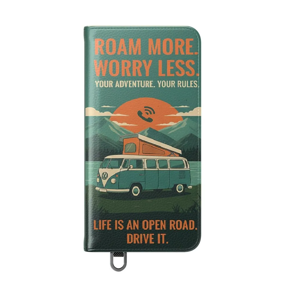 480381183680192720_2048.jpeg Flip Phone Case — "Roam More Worry Less - Life Is An Open Road" Phone Wallet