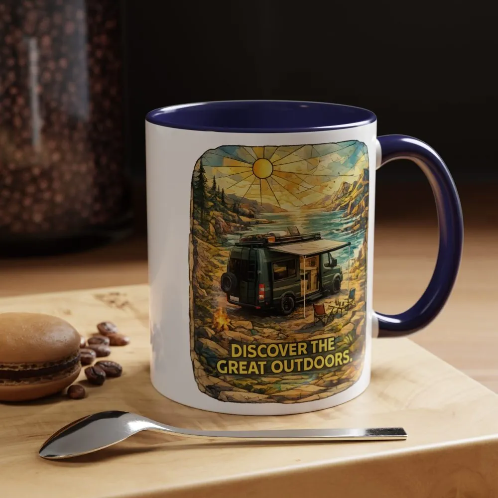 4827807977791124660_2048.jpeg Accent Coffee Mug (11, 15oz) — "Discover The Great Outdoors" Design Cubic-Line