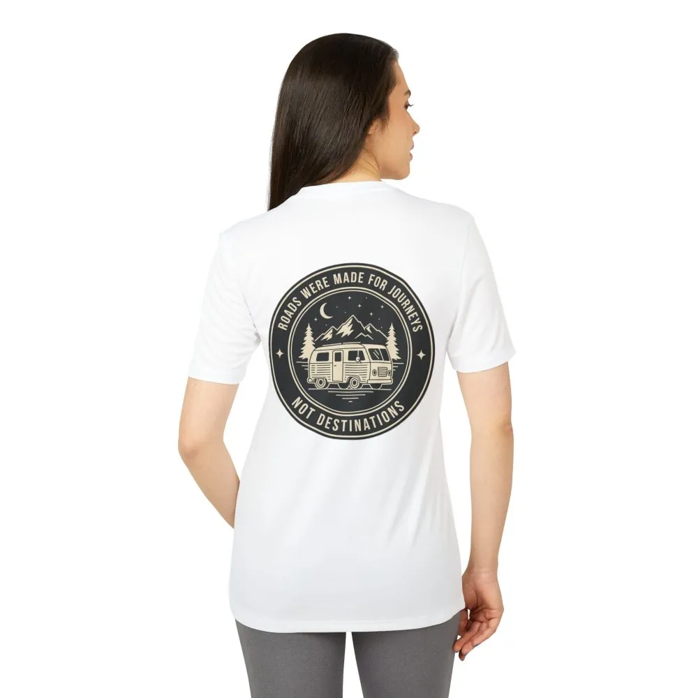 T-Shirt(Adidas) — 'ROAD WHERE MADE FOR JOURNEYS-NOT DESTINATIONS' (Only Back printed) Brand Adidas