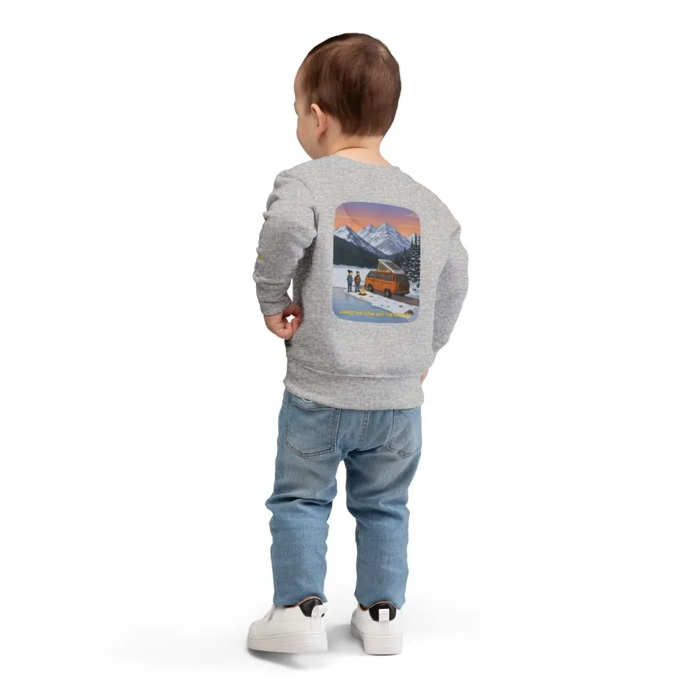 Toddler Sweatshirt - "Chase The Views-Not The Crowds" (Design Sitcom-Line)