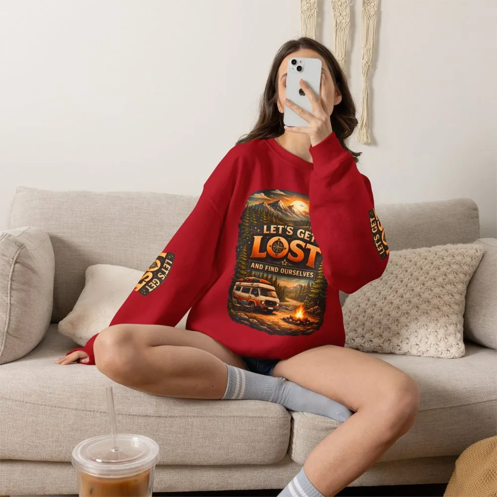 Unisex Heavy Blend™ Crewneck Sweatshirt — "Let´s Get Lost And Found Ourselfs" Design Scenic-Line