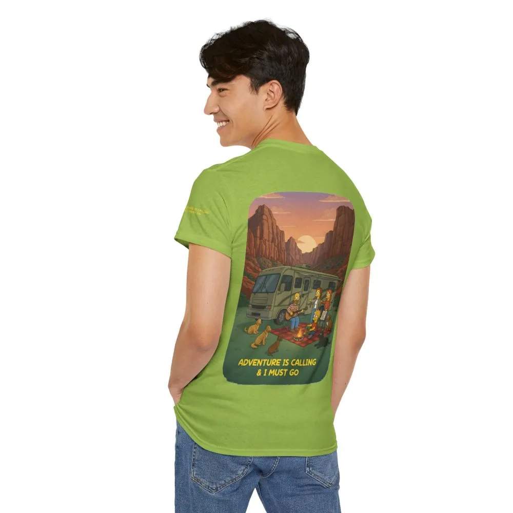 4871445399129833056_2048.jpeg Unisex Heavy Cotton Tee — "Adventure Is Calling-I Must Go" Design Sitcom-Line