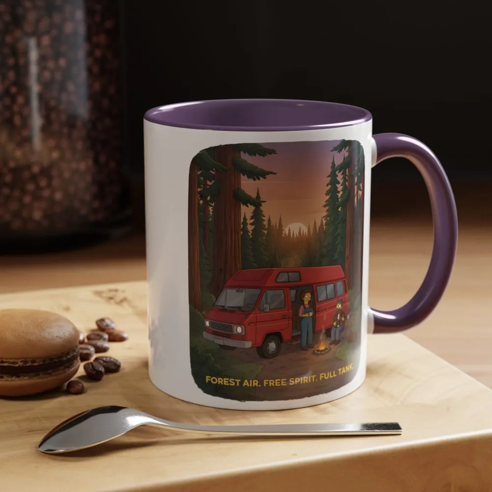 Accent Coffee Mug (11, 15oz) — "Forest Air Free Spirit Full Tank" Design Sitcom-Line
