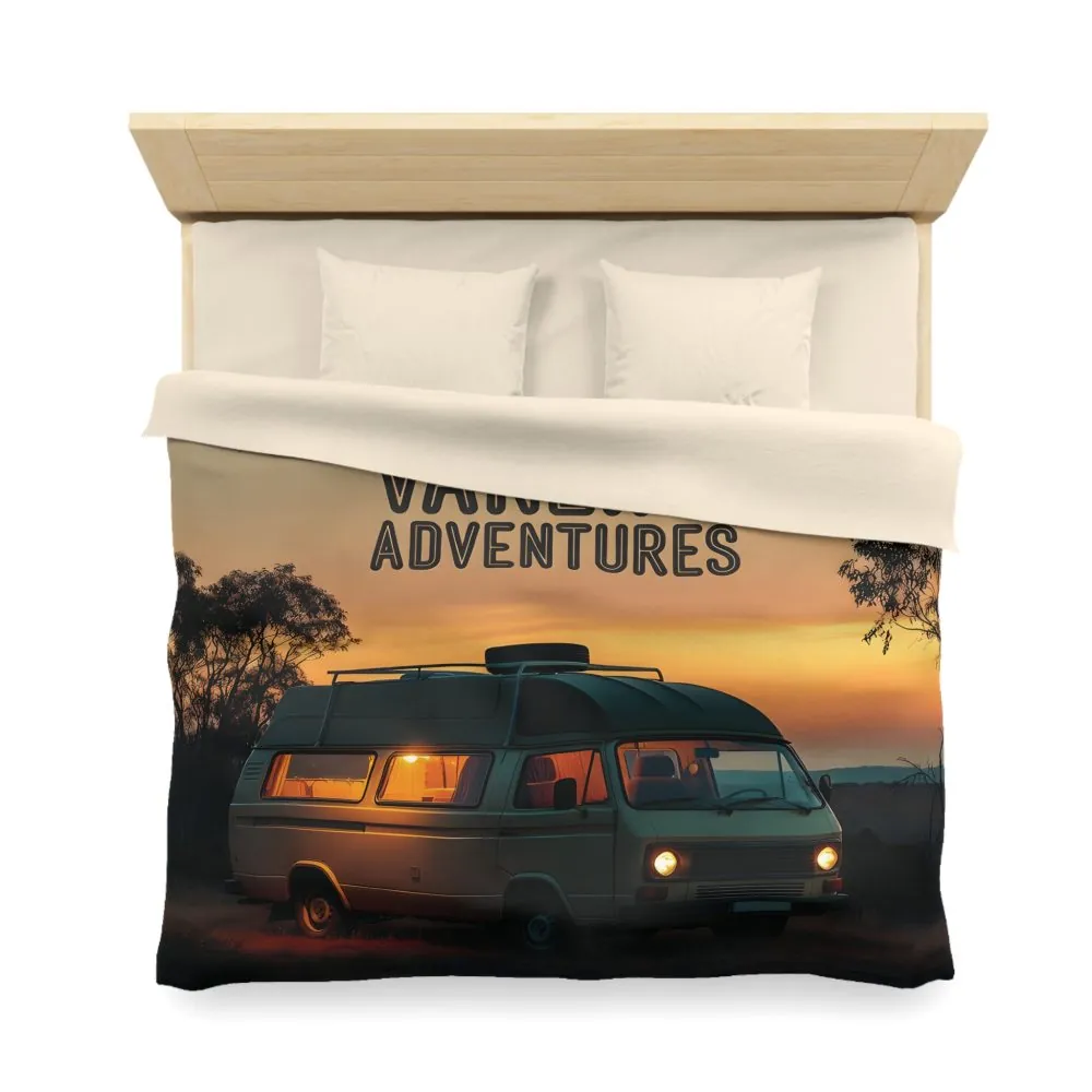 4879180073813794358_2048.jpeg Duvet Cover — 'Vanlife Adventures' Sunset Camper Bedding