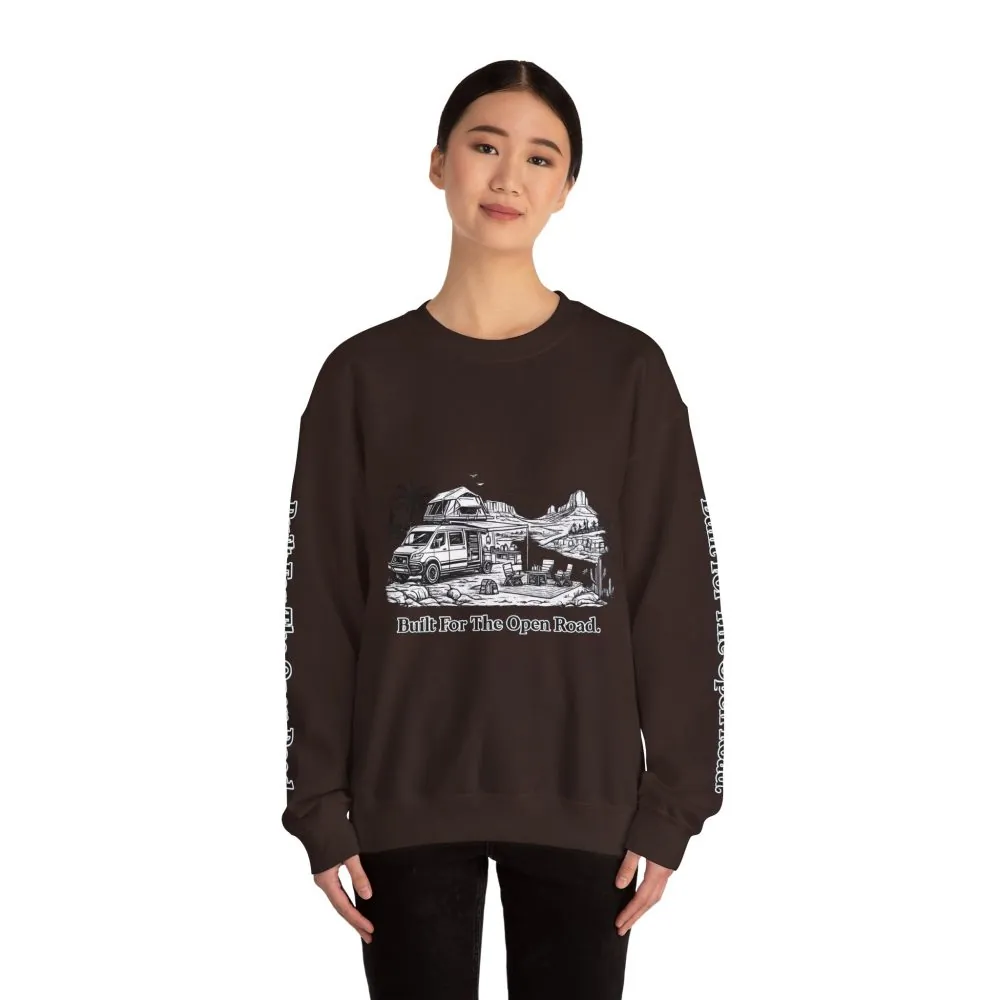4879473538799705103_2048.jpeg Unisex Heavy Blend™ Crewneck Sweatshirt — "Built For The Open Road" Design Minimal-Line