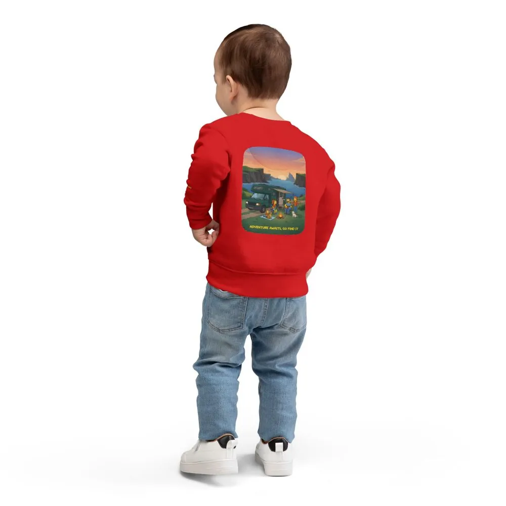 Toddler Sweatshirt - "Adventure Awaits-Go Find It" (Design Sitcom-Line)