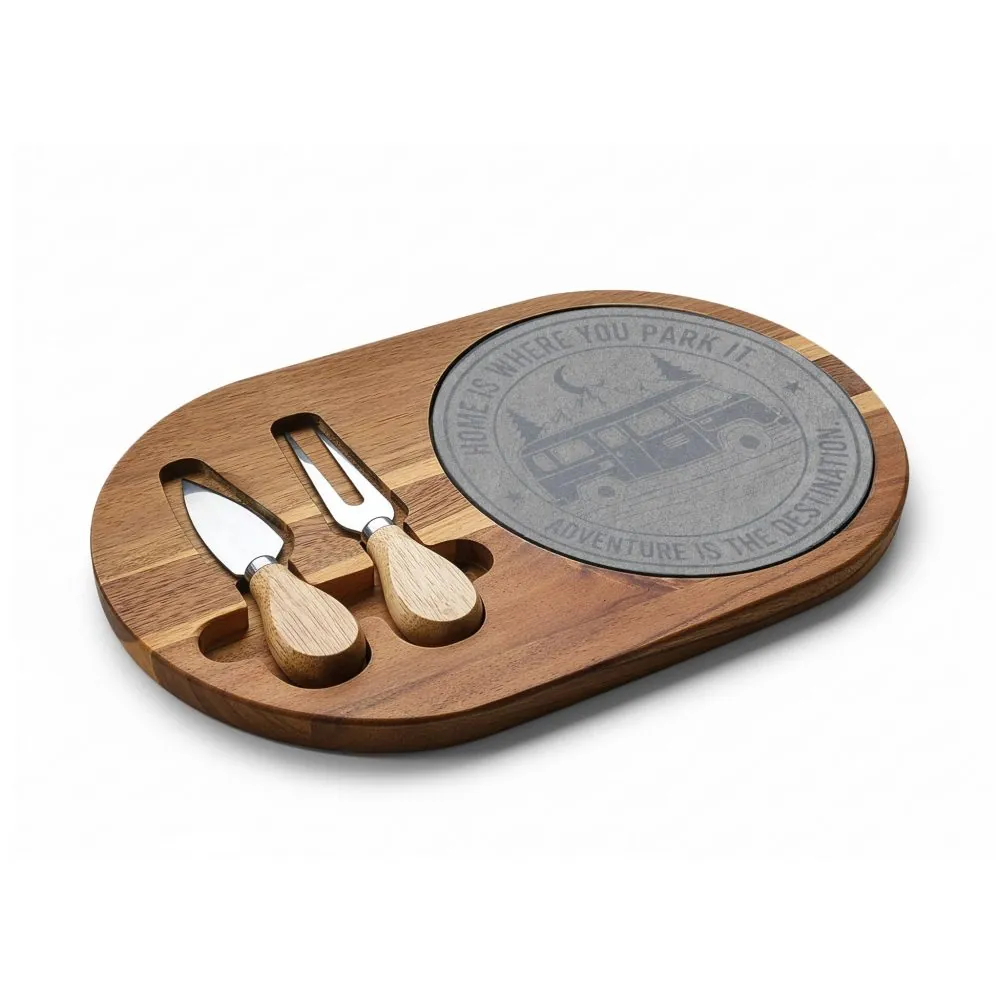 4911101532764909852_2048.jpeg Engraved Charcuterie Board - "Home Is Where You Park It-Adventure is the destination" (4 Variants Available)