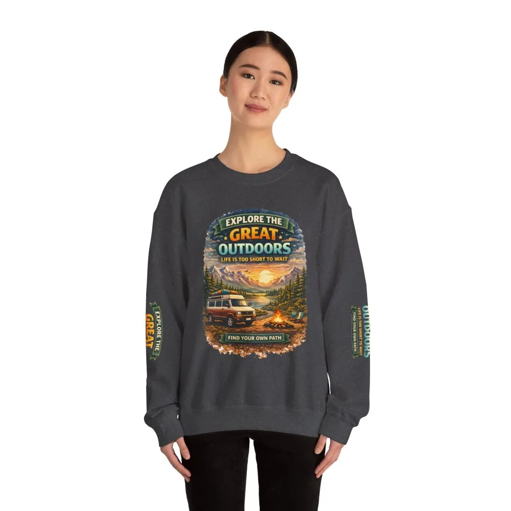 4926123527452673922_2048.jpeg Unisex Heavy Blend™ Crewneck Sweatshirt — "Explore The Great Outdoors" Design Scenic-Line