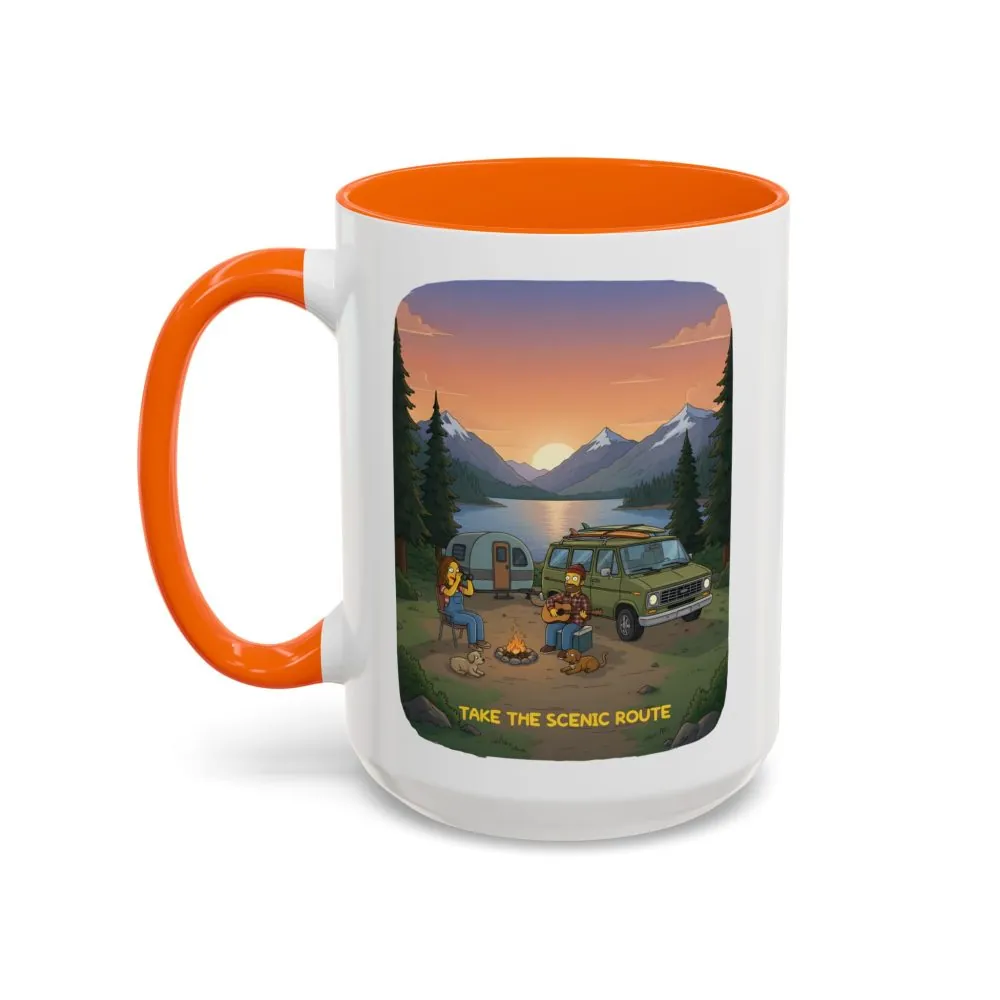 4928013582783708429_2048.jpeg Accent Coffee Mug (11, 15oz) — "Take The Scenic Route" Design Sitcom-Line