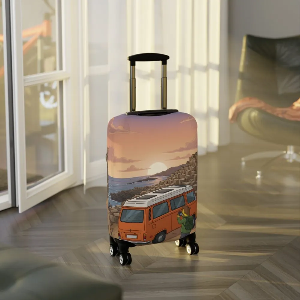 Luggage Cover — Adventure Camper Sketch Travel Suitcase(Design Sitcom-Line)