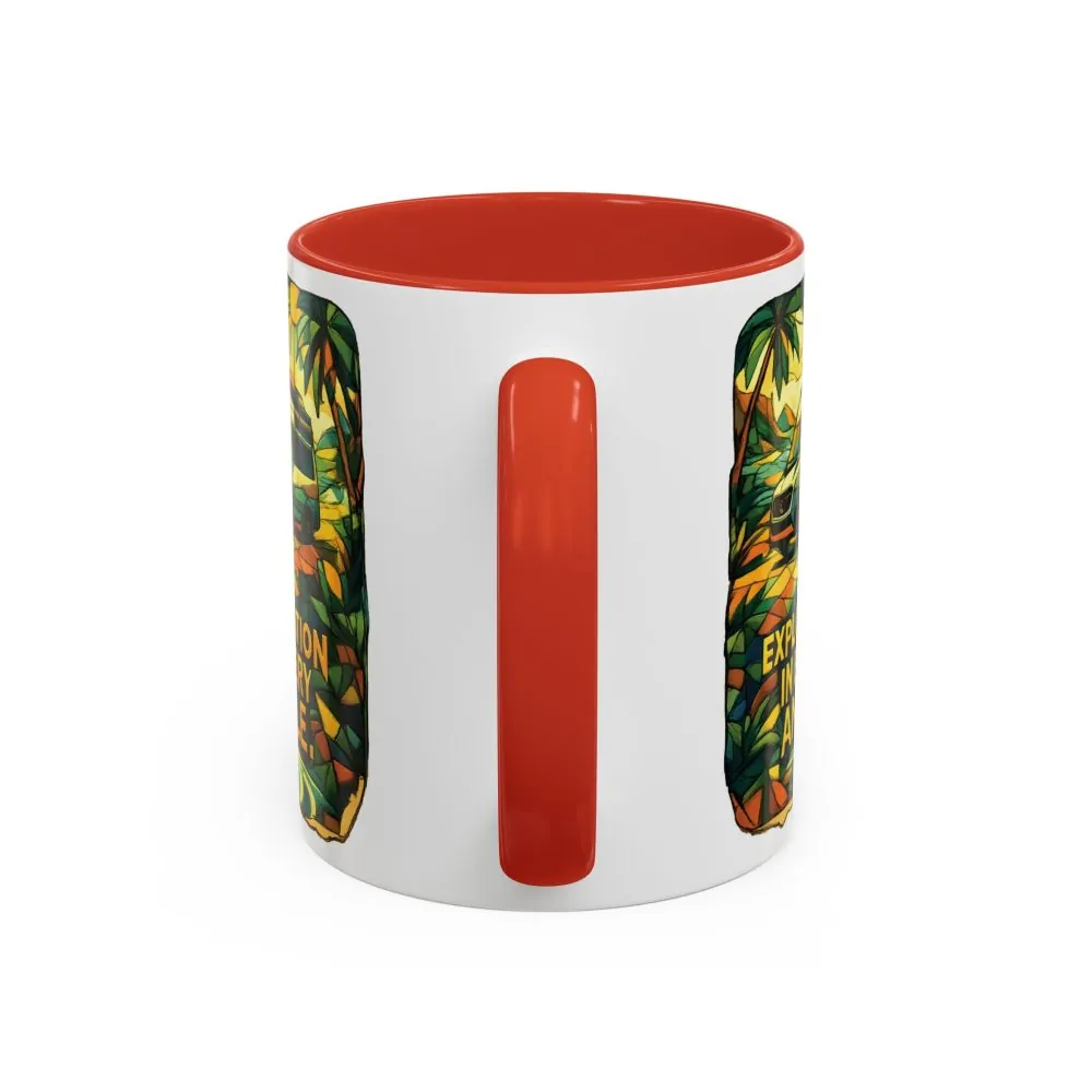Accent Coffee Mug (11, 15oz) — "Exploration In Every Angle" Design Cubic-Line