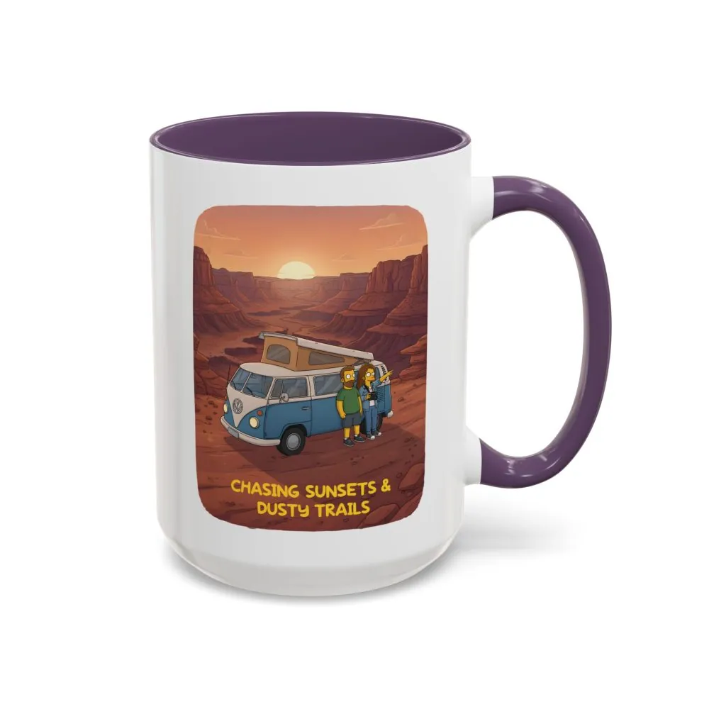 5001597215387531014_2048.jpeg Accent Coffee Mug (11, 15oz) — "Chasing Sunsets And Dusty Trails" Design Sitcom-Line