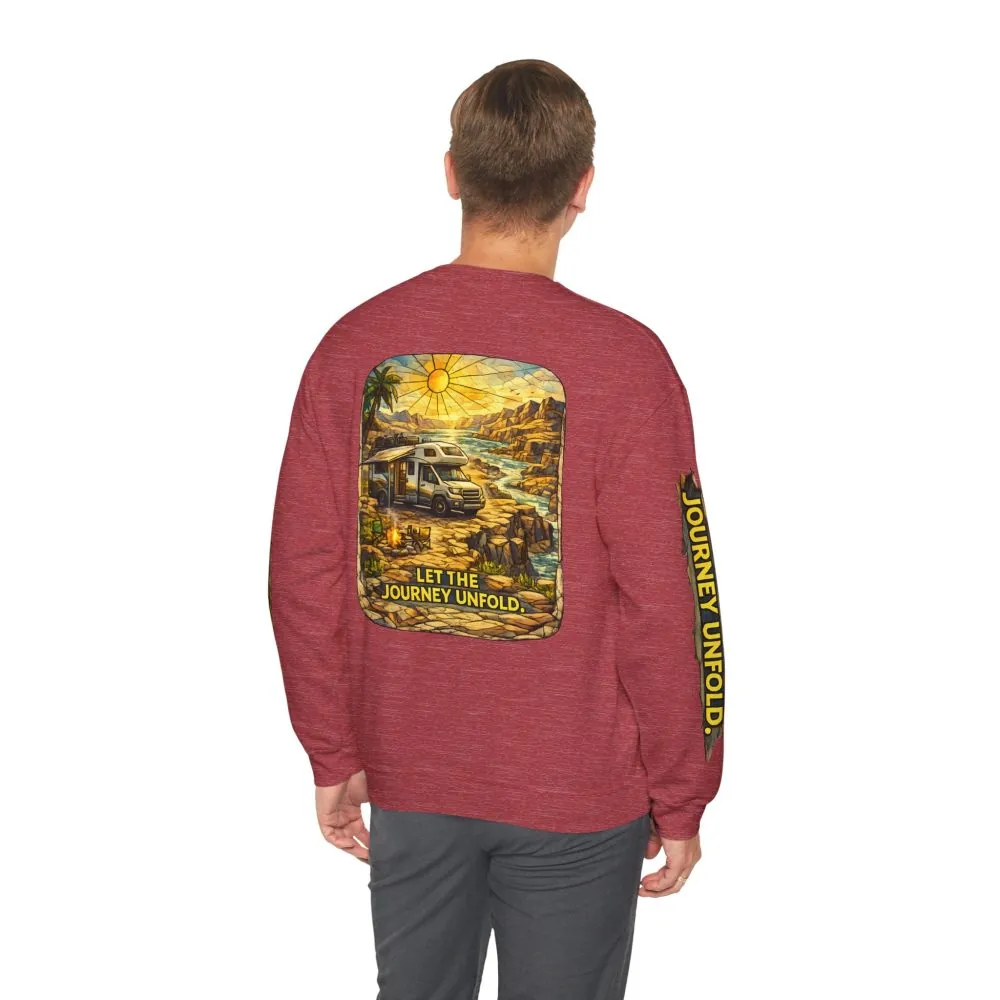 5030999805911348647_2048.jpeg Unisex Heavy Blend™ Crewneck Sweatshirt — "Let The Journey Unfold" Design Cubic-Line
