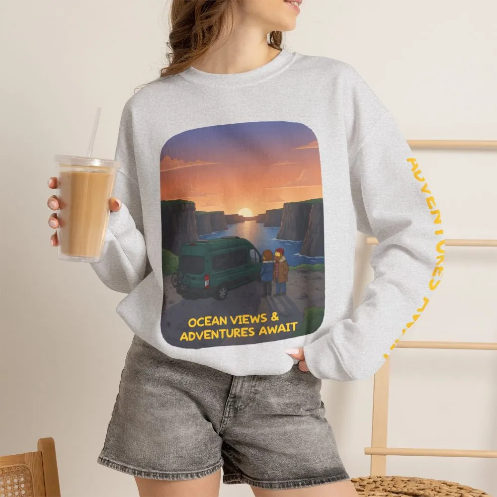 5033920229056604498_2048.jpeg Unisex Heavy Blend™ Crewneck Sweatshirt — "Ocean Views-Adventures Awaits" Design Sitcom-Line