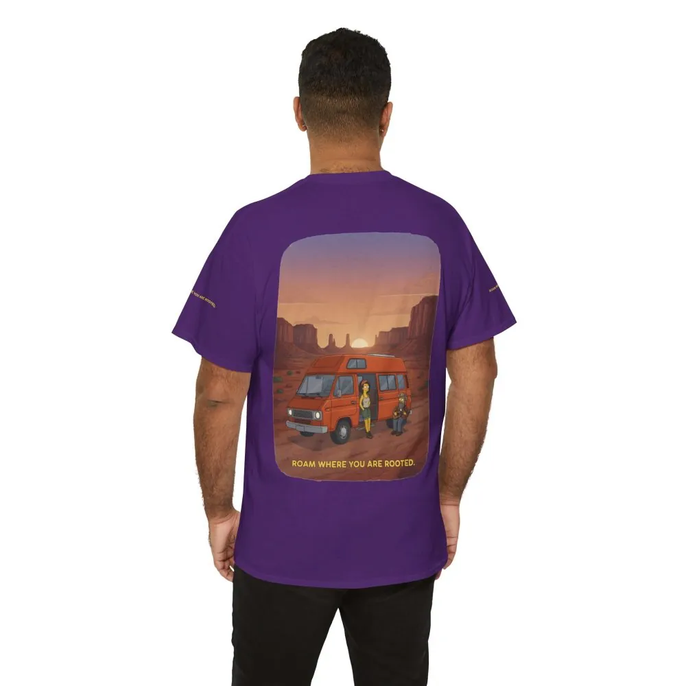Unisex Heavy Cotton Tee — "Roam Where You Are Rooted" Design Sitcom-Line