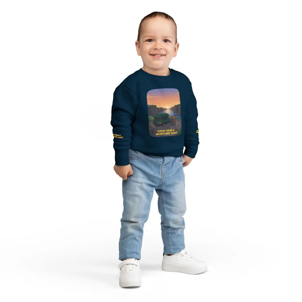 5066416246077877982_2048.jpeg Toddler Sweatshirt - "Ocean Views-Adventures Awaits" (Design Sitcom-Line)