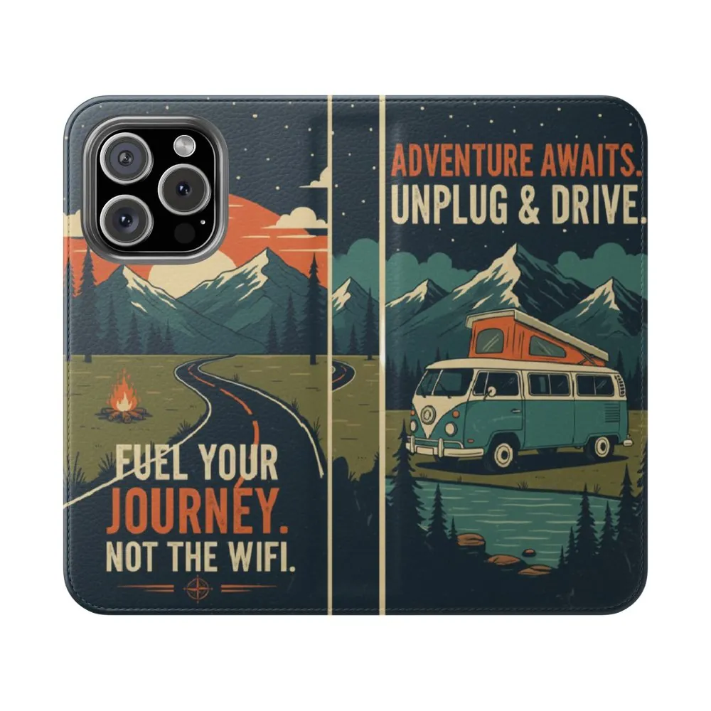 Flip Phone Case — "Fuel Your Journey, Not the Wifi" Wallet Cover