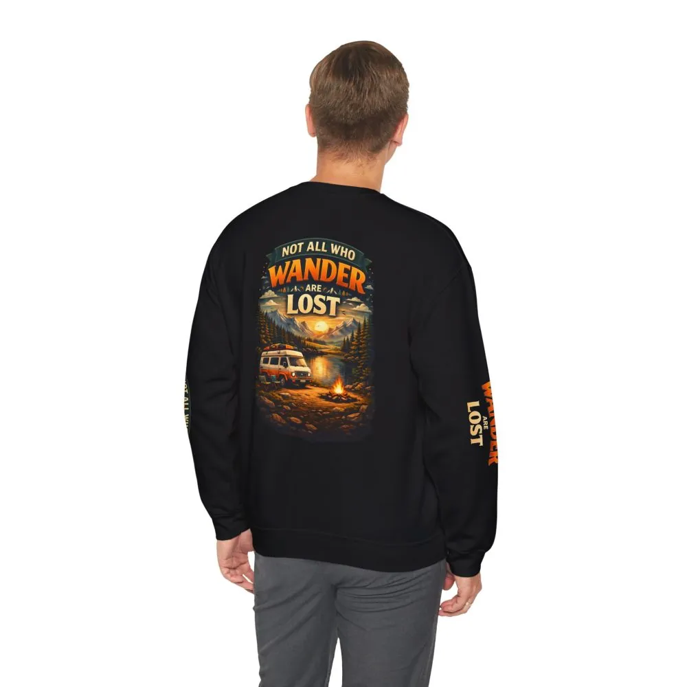 5125777255809574244_2048.jpeg Unisex Heavy Blend™ Crewneck Sweatshirt — "Not All Who Wander Are Lost" Design Scenic-Line