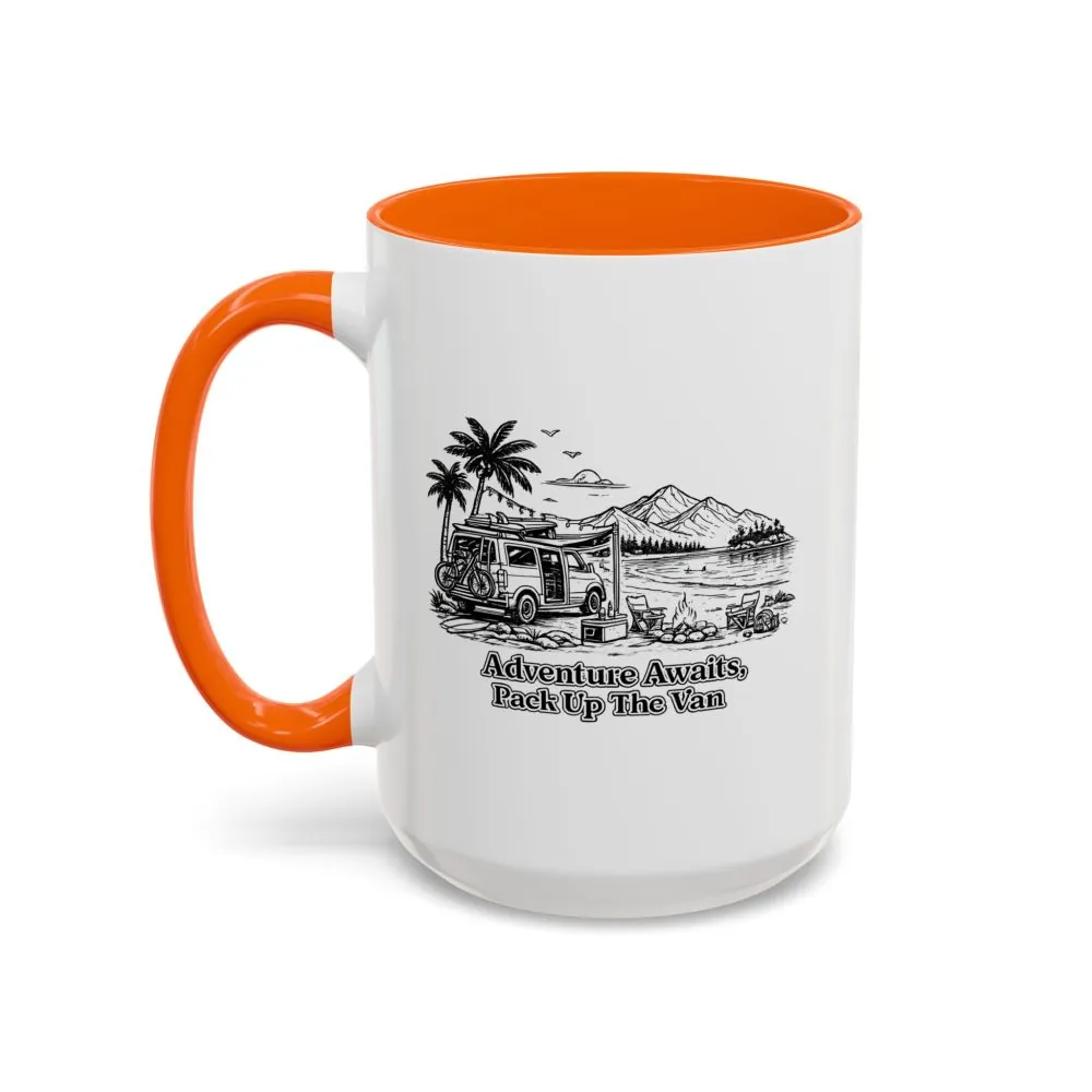 5132810871727158021_2048.jpeg Accent Coffee Mug (11, 15oz) — "Adventure Awaits,Pack Up The Van" Design Minimal-Line